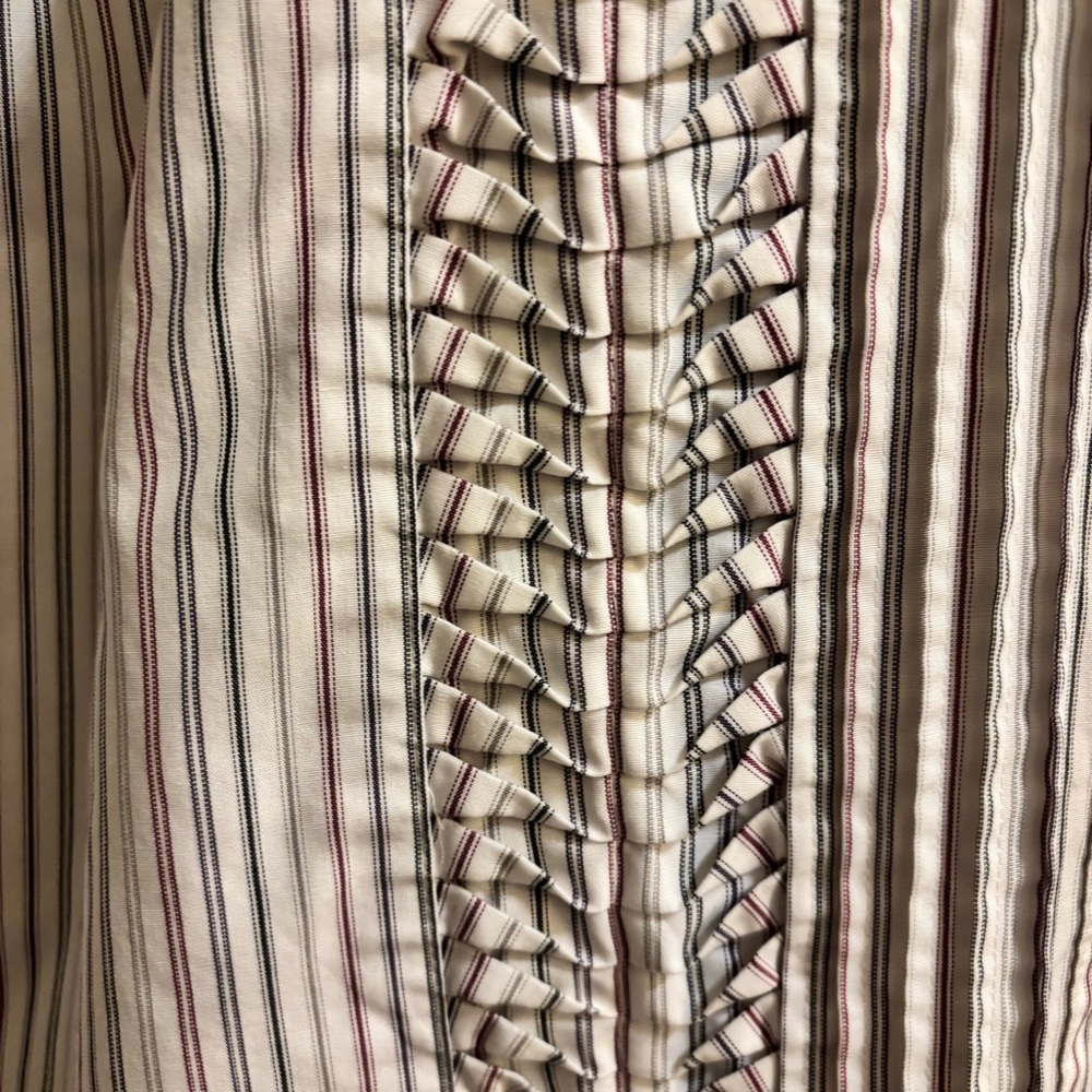 Pendleton striped button-down blouse with decorat… - image 2